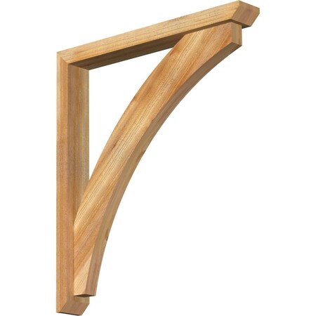 Thorton Slat Rough Sawn Bracket W/ Offset Brace, Western Red Cedar, 4W X 30D X 34H